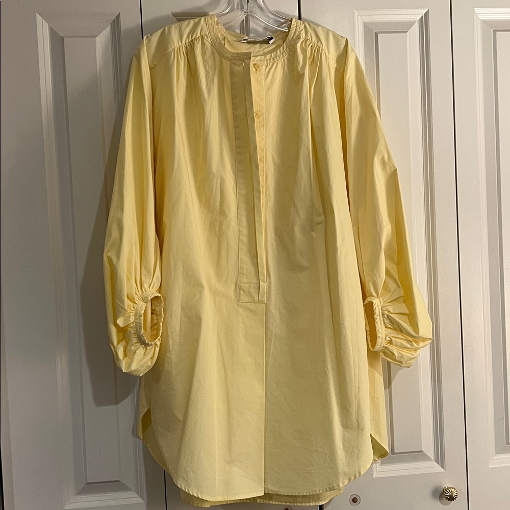 English Factory Cotton Tie-Neck Mini Shirt Dress - Picture 5 of 7